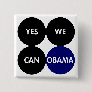 Ja, we kunnen Obama in de steek laten Vierkante Button 5,1 Cm