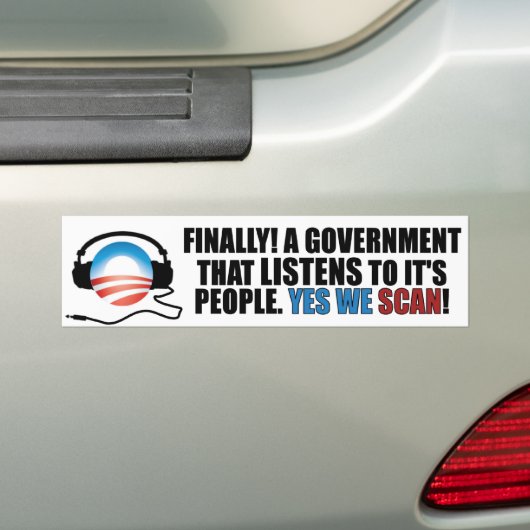 Ja We scannen - Anti-Obama NSA Bumpersticker (Op auto)