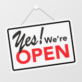 Ja We Zijn Open Bedrijf Winkel Café Raamsticker (Vel)