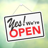 Ja We Zijn Open Bedrijf Winkel Café Raamsticker (Vel 3)