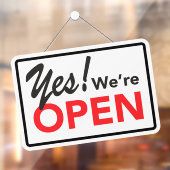 Ja We Zijn Open Bedrijf Winkel Café Raamsticker (Vel 2)