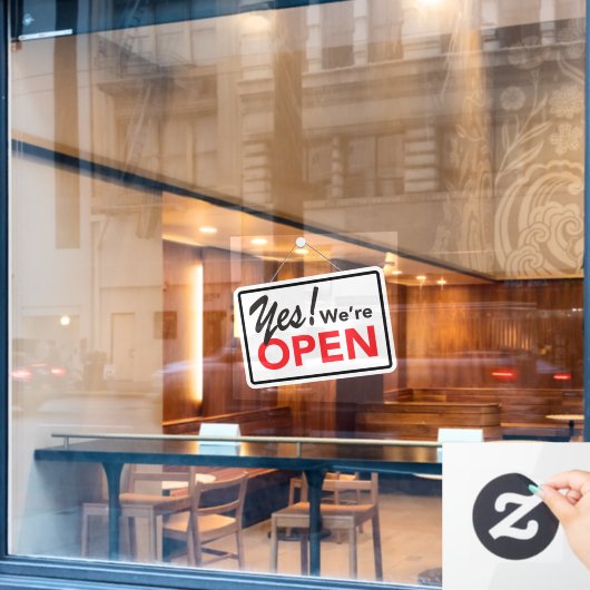Ja, we zijn Open Business Shop Café Raamsticker (Cafe Raam)