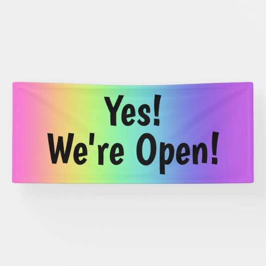 Ja! We zijn open. Rainbow Banner (Horizontaal)