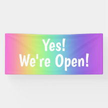 Ja! We zijn open. Rainbow Banner