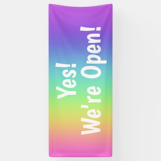 Ja! We zijn open. Rainbow Banner (Verticaal)