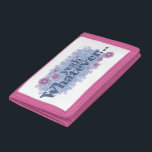 Ja, welke denim ook taart drievoud portemonnee<br><div class="desc">slogan ja,  welke slogan beschermde handtas ontworpen door Sarah Trett.</div>