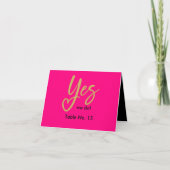 Ja Wij Doen elegante Zwart Goud Trouwtafel nummer Bedankkaart (Voorkant)