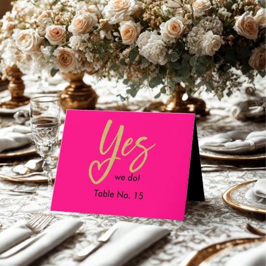 Ja Wij Doen elegante Zwart Goud Trouwtafel nummer Bedankkaart