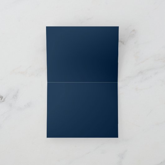 Ja Wij Doen marineblauw Gouden trouwtafel nummer Bedankkaart (Binnen)