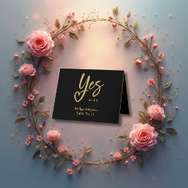 Ja Wij Doen Zwart Goud bruiloft gastenkaart Bedankkaart