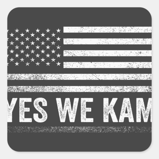Ja Wij Kam 2024 Amerikaanse vlag Vierkante Sticker (Voorkant)