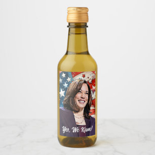 Ja, wij Kam! Kamala Harris 2024 voor President Wijn Etiket