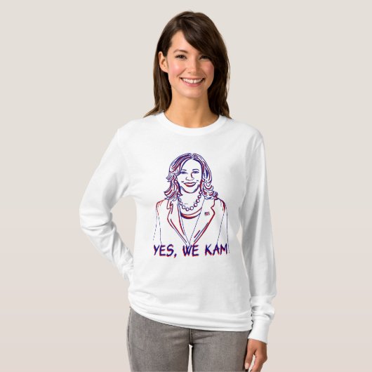 Ja, wij Kam! Verkiezingen Kamala Harris 2024 T-shirt (Voorkant volledig)