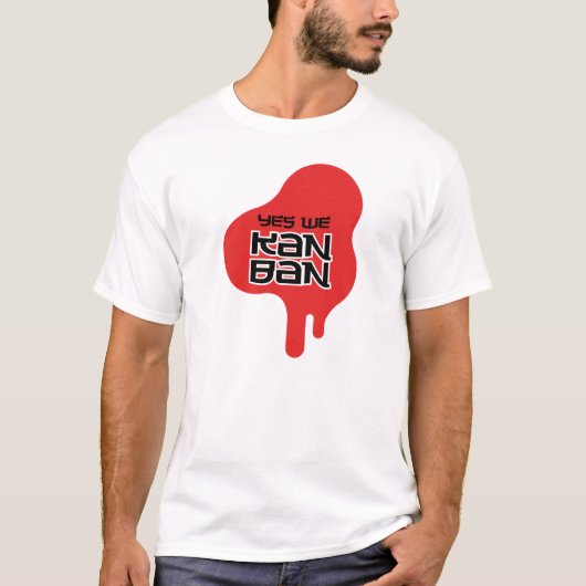 Ja Wij Kanban Red Drip Mannen T-Shirt (licht) (Voorkant)