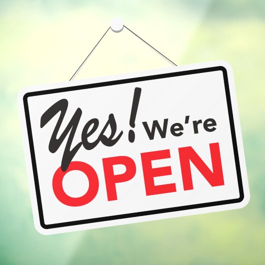 Ja Wij Zijn Geopend Winkel Café Bar Raamsticker (Vel 3)