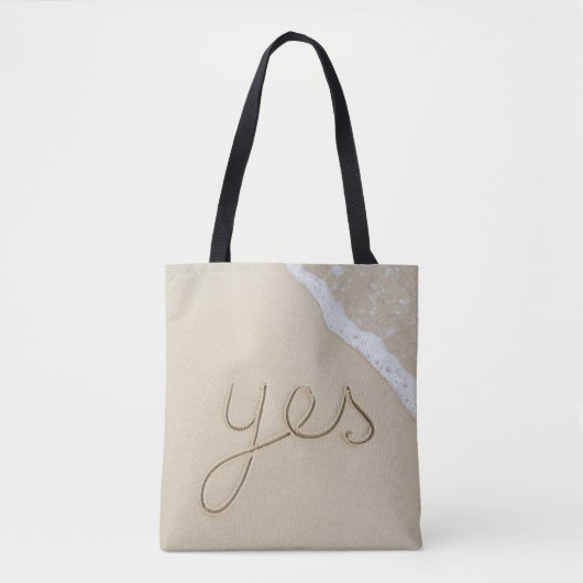Ja woord op het strand tote bag (Voorkant)