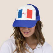 Ja Yes French Flag Customizable Trucker Pet (In situ)