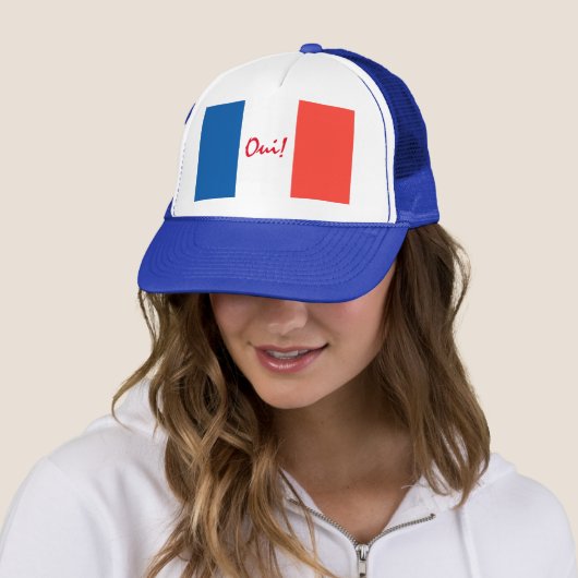 Ja Yes French Flag Customizable Trucker Pet (In situ)