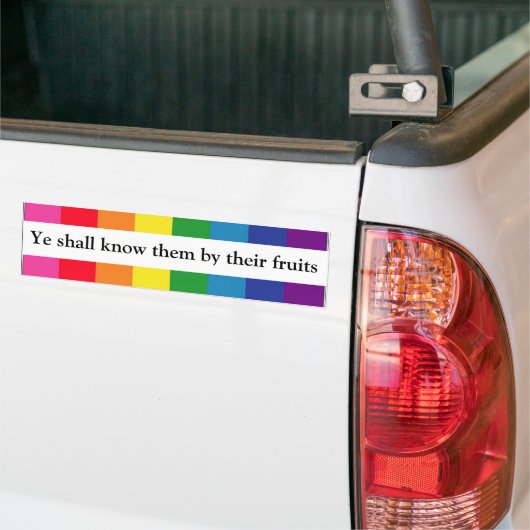 Ja zal ze kennen op basis van hun vruchten — Matt  Bumpersticker (Op Truck)