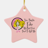 Ja, ze hebben last van borstkanker overleving keramisch ornament (Achterkant)