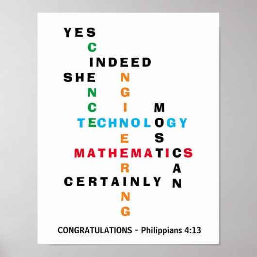 JA ZE KAN Afstudeerder STEM feliciteren Poster (Voorkant)