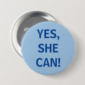 Ja, ze kan het ronde button 7,6 cm (Voorkant /achterkant)