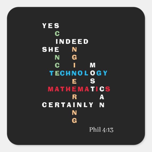 JA ZE KAN STEM Motivatie Vierkante Sticker (Voorkant)