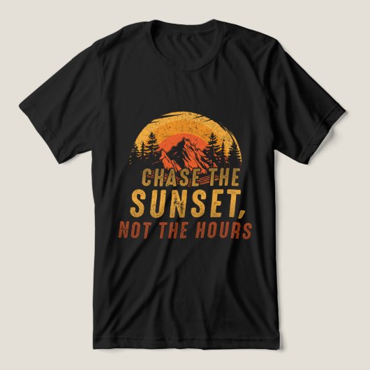 Jaag de zonsondergang na, niet de uren Tri-Blend shirt (Design voorkant)