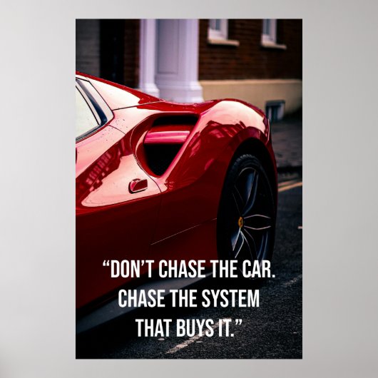 Jaag niet achter de auto aan. Jaag achter het syst Poster (Voorkant)