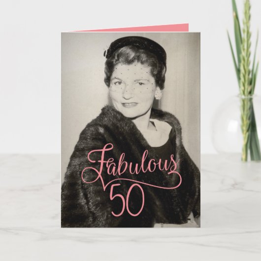 jaar 1950 Fabulous 50th Birthday for her Kaart (Voorkant)