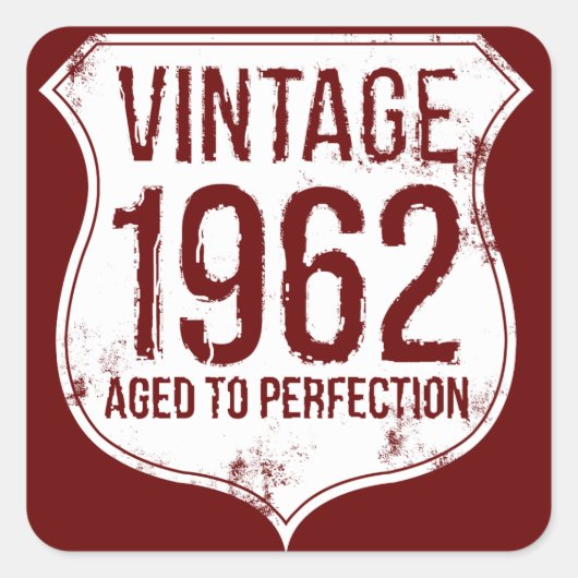 jaar 1962 met een volmaakte vierkante sticker (Voorkant)