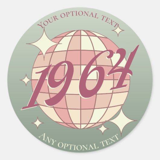  jaar 1964 60e verjaardag Elegant Blauw Ronde Sticker (Voorkant)