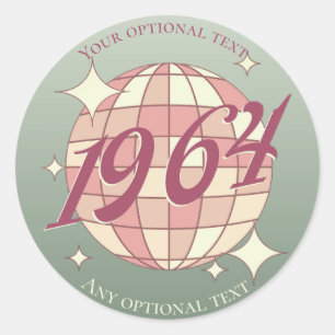  jaar 1964 60e verjaardag Elegant Blauw Ronde Sticker