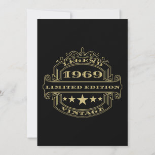 Jaar 1969 Gepersonaliseerde Verjaardagsfeestuitnod Kaart