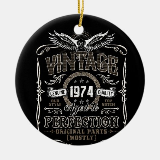  jaar 1974 met een volmaakte keramisch ornament (Voorkant)