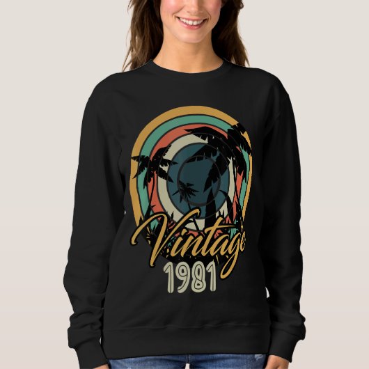 jaar 1981 palm overlevingsjaar Vintage Trui (Voorkant)