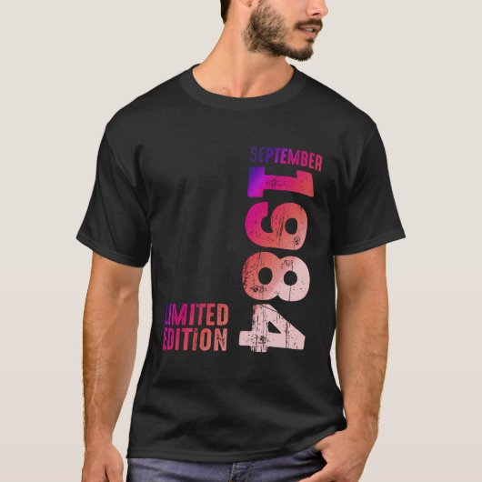 Jaar 1984 Maand van september 1984 Retro 1984 Vint T-shirt (Voorkant)