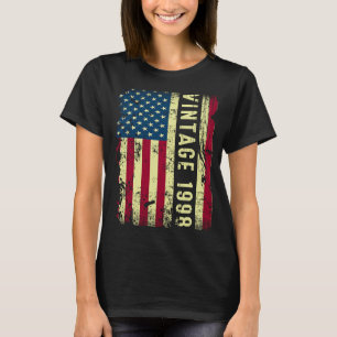 jaar 1998 Amerikaanse vlag 25 jaar oud 25 jaar ou T-shirt