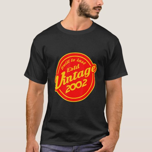 jaar 2002, retro 20e verjaardag t-shirt (Voorkant)