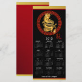 jaar 2012 van de Draak-bladwijzer (Voorkant / Achterkant)