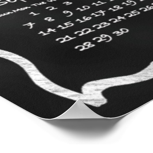 Jaar 2014 Blackboard Kalender Poster (Hoek)