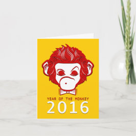 Jaar 2016 van de aap (bowtie) feestdagen kaart