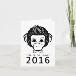 Jaar 2016 van de aap (bowtie) feestdagen kaart