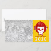 Jaar 2016 van de aap (bowtie) feestdagenkaart (Voorkant / Achterkant)