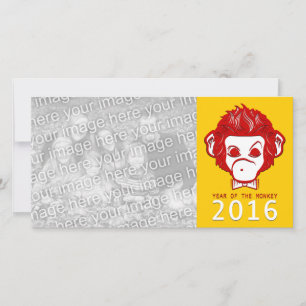 Jaar 2016 van de aap (bowtie) feestdagenkaart