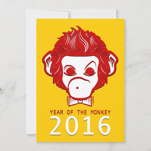 Jaar 2016 van de aap (bowtie) kaart (Voorkant)