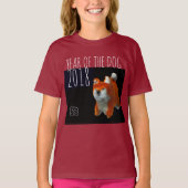 Jaar 2018 Shiba Puppy 3D Digital Art Girl T-shirt (Voorkant)