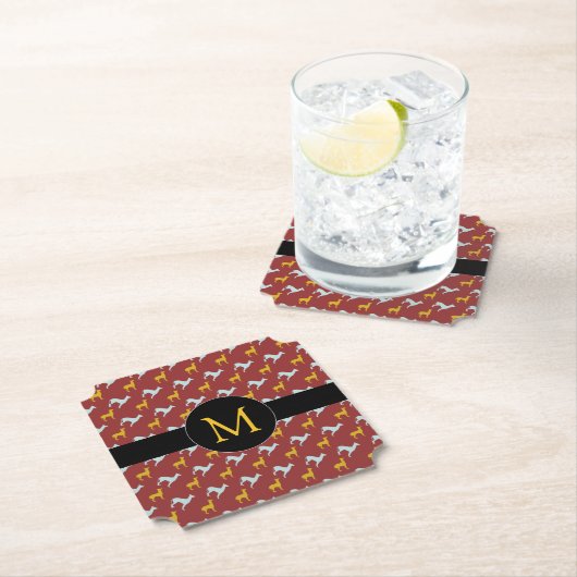 Jaar 2018 Zodiac Birthday Monogram Kies formulier Kartonnen Onderzetters (Insitu)