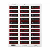 Jaar 2024 Zwart Rood Plaid Nieuwjaar Adres Etiket (Full Sheet)
