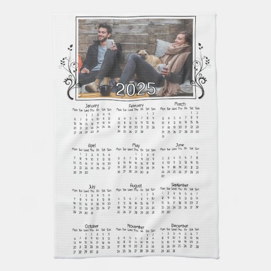 Jaar 2025 Fotokalender met Foliage Theedoek (Verticaal)
